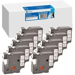 G&G Schriftbänder Multipack 10er Pack schwarz auf weiß ersetzt D1/ 45803/ S0720830/ 2093098