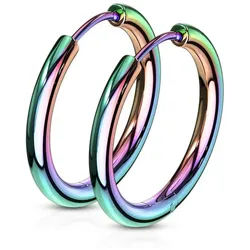 Order & Smile Schmuck Paar Creolen Creolen Ohrringe Regenbogen 10-20 mm bunt