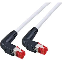 PK-C6A 1 GR AGW - Cat.6a TM21 Patchkabel mit 90° Stecker,grau,1 m