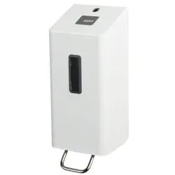 SanTRAL® Plus UDU 5 Schaumseifenspender aus Edelstahl, 600 ml, Manueller robuster Hygienespender für Schaumseifen, Farbe: verkehrsweiß, P/F