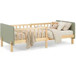 Homestyle4u Kinderbett Grün 90/200 cm Lattenrost Rausfallschutz , Holz , 100x67x208 cm , Babymöbel & Kindermöbel, Kinderzimmer & Jugendzimmer, Kinderbetten