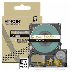 Epson Druckerband Schriftband LK LK-6TKN C53S672098, 24 mm gold auf transparent