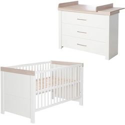 roba® Babymöbel-Set »Lucy«, (Spar-Set, 2 St., Kinderbett, Wickelkommode), mit Kinderbett & Wickelkommode; Made in Europe Roba® weiß/Luna Elm weiß/Luna Elm