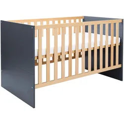 arthur berndt Babybett Alessio 70 x 140 cm Anthrazit , Anthrazit, Eiche Artisan , Holzwerkstoff, Holz , Rechteckig , 70x140 cm , Blauer Engel, Hergestellt in Deutschland , Babymöbel & Kindermöbel, Babyzimmer, Babybetten, Gitterbetten
