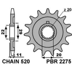 PBR Standard-Stahlkettenrad 2275 - 520