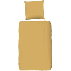 Bettwäsche , Goldfarben , Textil , Uni , 135x200 cm , atmungsaktiv , Heimtextilien, Bettwäsche & Leintücher, Bettwäsche, Satin-Bettwäsche