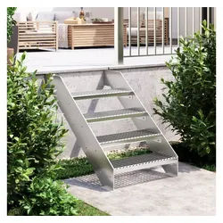 vidaXL Stufenmatte 60 x 24 x 7 cm Gitterroststufe 60x24x7 cm Verzinkter Stahl silberfarben