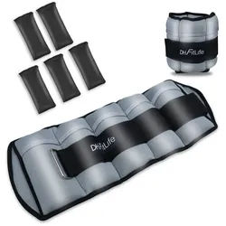 DH FitLife Gewichtsmanschette Fußgelenk Gewichtsmanschetten, 2 Variationen: 2 * 2,5kg und 2 * 4,5kg, (Set, verstellbare Gewichte für Beine, Knöchelgewichte für Männer & Frauen), ideal für Krafttraining & Ausdauertraining, Ankle Weights für Fitness
