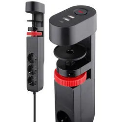 REV ChiliTec Steckdosenleiste für Tischmontage REV 3-fach, 3m Kabel, USB-A /USB-C