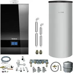 Buderus GB182i.2 Logaplus Gas-Brennwert Paket W42 schwarz mit Regelung BC400 und Warmwasserspeicher SU160 - 15 kW - 7739621357