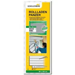 SCHELLENBERG Rollladenpanzer Set für Fenster, Mini System für 40 mm Stahlrohrwelle, PVC Jalousie, in verschiedenen Größen erhältlich, weiß weiß