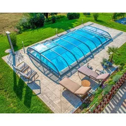 Poolüberdachung novacomet e-line flat clear, Beckengröße in Meter: 8 x 4 m Variante 2