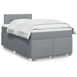 vidaXL Boxspringbett, Boxspringbett mit Matratze Hellgrau 120x200 cm Stoff