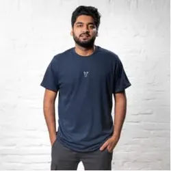 STIER T-Shirt embro essential organic cotton M navy