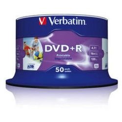 Verbatim DVD+R 16x Wide Printable 50x