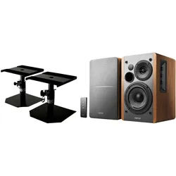 Edifier Studio R1280T 2.0 Lautsprechersystem Wood Stativ Set