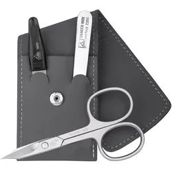ERBE Maniküre-Etui ERBE Maniküre Set Taschen-Etui Serie "Travel", rot, 3-tlg., 3 tlg., Echtleder, rostfreie Instrumente, Hergestellt in Solingen/Deutschland grau