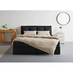 LeGer Home by Lena Gercke Boxspringbett Addyson (Härtegrade H2, H3 und H4 wählbar), Boxspringbett inkl. Topper, 2 Matratzen schwarz 170 cm x 230 cm