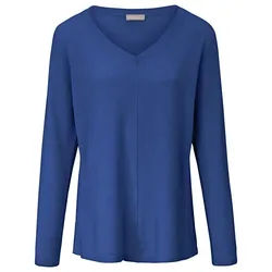 Le pull décolleté V 100% cachemire include bleu