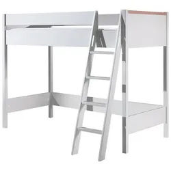Mid.you Hochbett , Weiß , Holz , Kiefer , seitenverkehrt montierbar , 90x200 cm , Baby & Kindermöbel, Kinder- & Jugendzimmer, Kinderbetten, Hochbetten