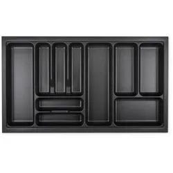 SO-TECH® Besteckeinsatz ORGA-BOX VIII Besteckeinsatz Lavagrau perlstruktur, 811 x 480 mm im 90er Schrank grau 81.1 cm x 48 cm