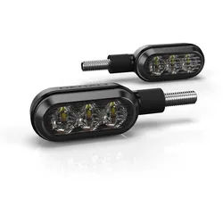 DENALI T3 Switchback M8 LED 3in1 Blinker Rücklicht Kombination Karosserie Schwarz / Scheibe klar (Paar), hinten, weiss