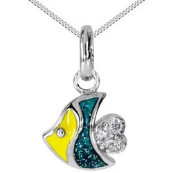 OSTSEE-SCHMUCK Kette mit Anhänger Ostsee-Schmuck Kette mit Anhänger kleiner Fisch (2-tlg) braun