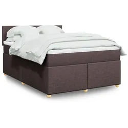 vidaXL Boxspringbett, Boxspringbett mit Matratze Dunkelbraun 140x190 cm Stoff