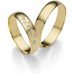Trauring FIRETTI "Schmuck Geschenk Gold 375 Hochzeit Ehering "LIEBE" Gr. 55, gold (gelbgoldfarben), Fingerringe, Damen, 55, ohne Brillanten, Gelbgold 585, 4,5mm, Trauring, Made in Germany, wahlweise mit oder ohne Brillanten