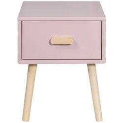 Mobili Rebecca Nachttisch Rosa 35/35/44 cm , Pink , Holzwerkstoff , Rechteckig , 35x44x35 cm , Kinder- & Jugendzimmer, Kindermöbel, Kinderregale