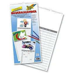 Folia Kalender zum Selbstbasteln Bastelkalender "Familienkalender" - 23 x 49 cm weiß max. 5 Familienmit