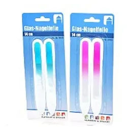 HundB Nagelknipser 2er Glas-Nagelfeile 140mm Set, Farben Gemischt, Stück, 2-tlg., Glas-Nagelfeilen, Nagelfeile Glasfeile Maniküre Feile Pflege Werkzeug Beauty Set blau