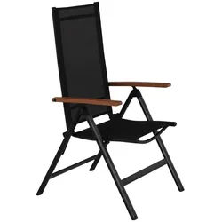 ebuy24 Gartenstuhl 2er Set Schwarz , Holzwerkstoff , 57x110x68 cm , Gartenmöbel, Gartensessel, Gartenklappstühle
