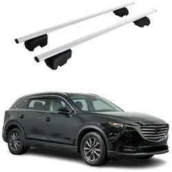 OMAC Dachträger Gepäckträger für Mazda CX-9 2016-2023 Grundträger ABE Metall Silber (2-St), Wasserbeständig,Abnehmbar,Multifunktional,Leichtgewichtig grau|silberfarben