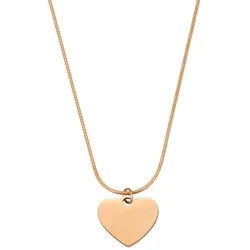 Hey Happiness Kette mit Anhänger Süßes Herz, wasserfest, Damen Halskette Herz Liebe Charm, Vergoldet 18K Roségold rosa
