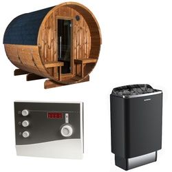 Sentiotec Sauna Komplettset Kaski 240 View | Saunaofen 100 E | 6 Pers.