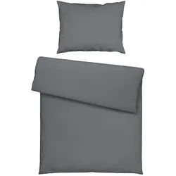 Novel Bettwäsche , Anthrazit , Textil , Uni , 140x200 cm , pflegeleicht, atmungsaktiv, schadstoffgeprüft , Heimtextilien, Bettwäsche & Leintücher, Bettwäsche, Satin-Bettwäsche