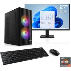 CSL PC-Komplettsystem "Spectrum V25223", Energieeffizienz: E (A-G), schwarz, Microsoft Windows 11 Home (64 Bit), 32 GB RAM 1.000 GB SSD, Computer_Komplettsysteme