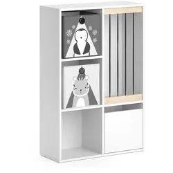 Vicco Kinderregal Luigi Weiß 72 x 107.8 cm mit 2 Faltboxen opt.5 , Holzwerkstoff , Rechteckig , 29.2x107.8x72 cm , Babymöbel & Kindermöbel, Babyzimmer, Babyregale & Kinderregale