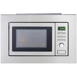 PKM Einbaumikrowelle , Edelstahlfarben , 59.5x38.2x34.4 cm , Garraumbeleuchtung, elektronisches Bedienfeld, LED-Display, Auftaufunktion, digitaler Timer, Automatik-Kochprogramme, Timerfunktion, Kindersicherung , Küchen, Küchenelektrogeräte, Mikrowellen