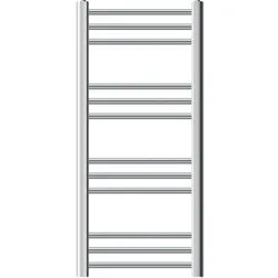 LuxeBath Elektrischer Badheizkörper Sahara 400x800 mm Chrom, gebogen, 600W, Thermostat, Handtuchheizkörper mit Seitenanschluss