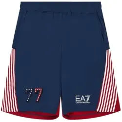 EA7 für Herren. 7M001418_AF13537 Grafische marineblaue Shorts (XS), Sportlich, Multisport, Polyester