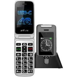 Artfone G6 4G Seniorenhandy | Klapphandy mit SOS-Taste, Kamera, 2,4'+1,77' Display, Ladestation 1 St