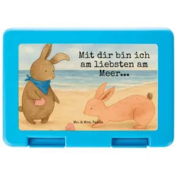 Mr. & Mrs. Panda Butterdose Hasen Muschel Design, Frischhaltedose, Weiß, Bento Box, Znünibox, Ben, Premium Kunststoff, (Packung), Vesperbüchse Lunchbehälter Schulbrotdose weiß