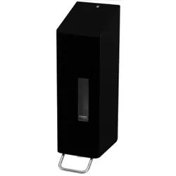SanTRAL® NSU 11 Desinfektionsmittelspender, Hygienischer Flüssigspender mit Rückwand aus Edelstahl, Farbe: mattschwarz, P/D