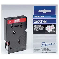 Brother Druckerband P-touch Schriftband TC-202 12mm x 7,7m rot/weiß