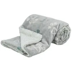 TRIXIE Decke Jimmy Soft, Softplüsch, 150 × 100 cm, hellgrau