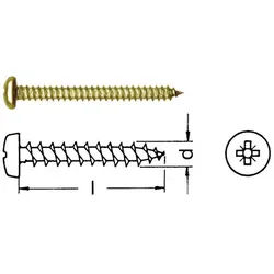 Spanplattenschraube Pan Head mit Pozidrive - 6,0 x 40 / 0,5 / 200