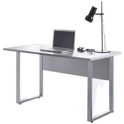 Mid.you Schreibtisch , Grau , Metall, Holzwerkstoff , rechteckig , U-Form , 74x67x138 cm , Made in Germany , justierbare Füße , Büromöbel, Schreibtische, Schreibtische