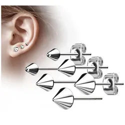 Order & Smile Schmuck Paar Ohrstecker Ohrstecker Spikes Ohrringe Edelstahl silberfarben